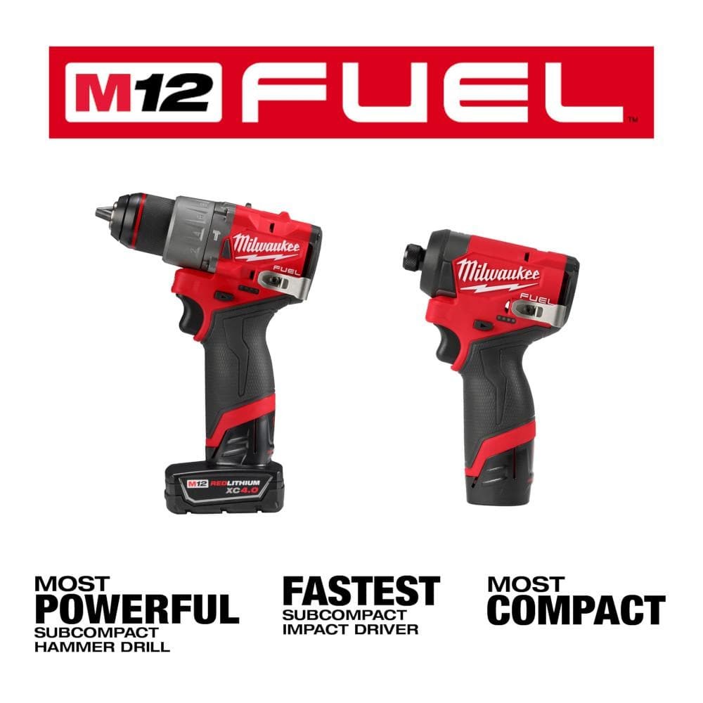 Milwaukee 3497-22 M12 FUEL Impact Driver And Hammer Drill 2-Tool Combo Kit 12V