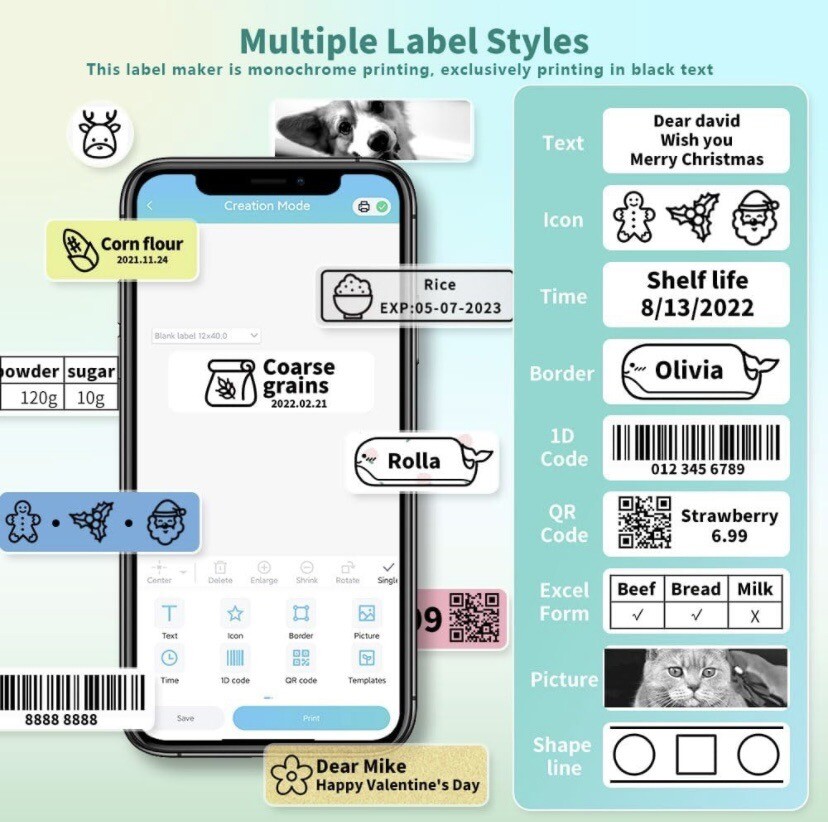 label maker machine With Tape, Bluetooth Printer