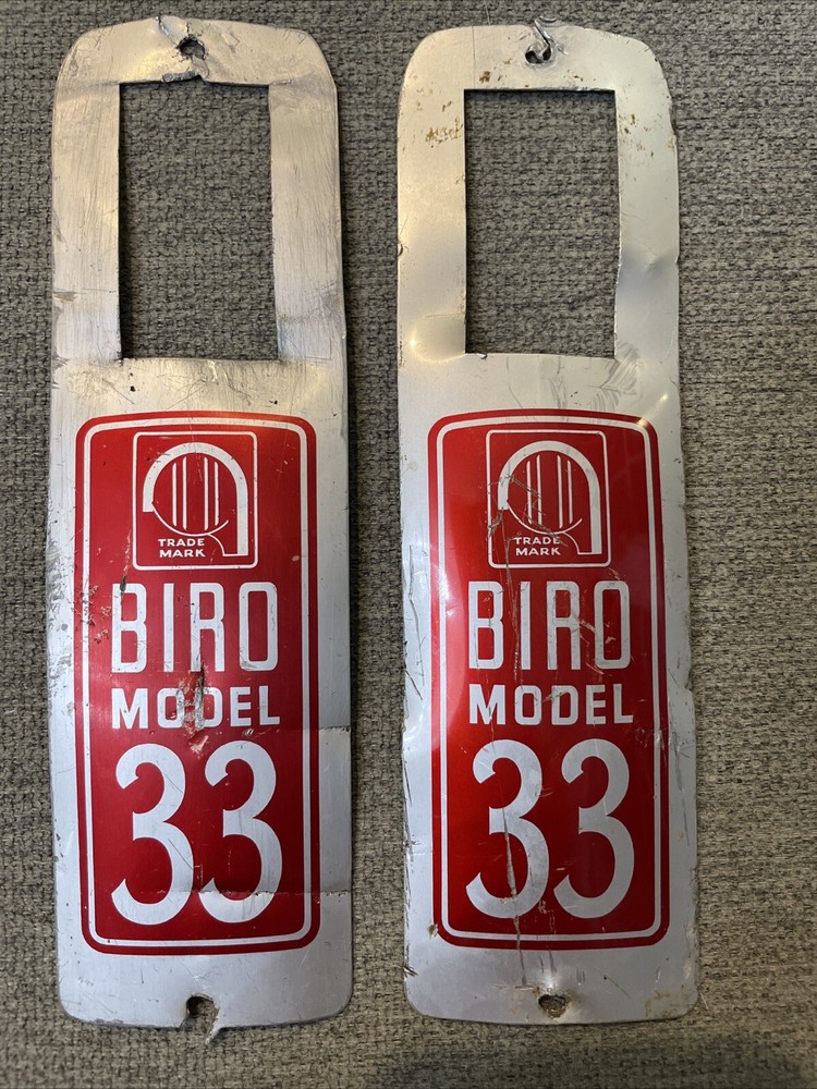 Vintage Biro 33 Aluminum Machine Nameplates