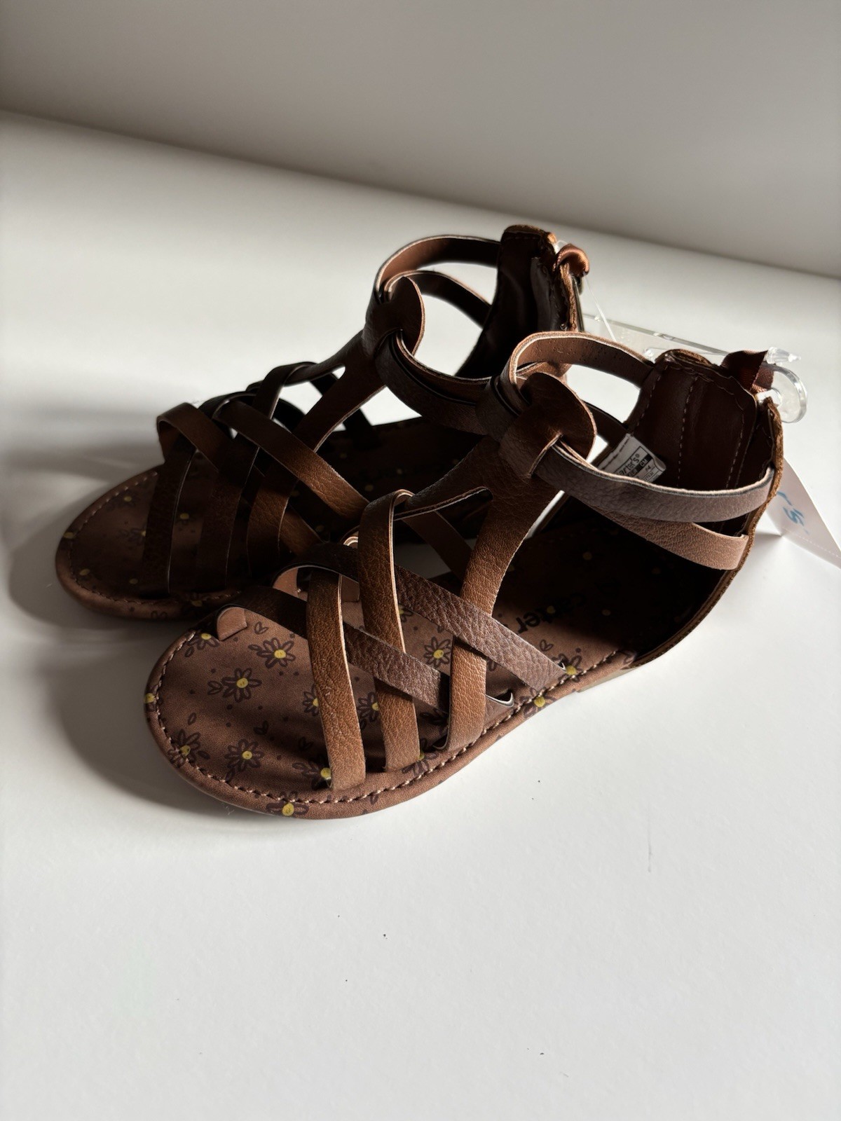 Carters Sz 7 Toddler Girls Strappy Sandals Style: Natalie - Color: Brown NEW $36