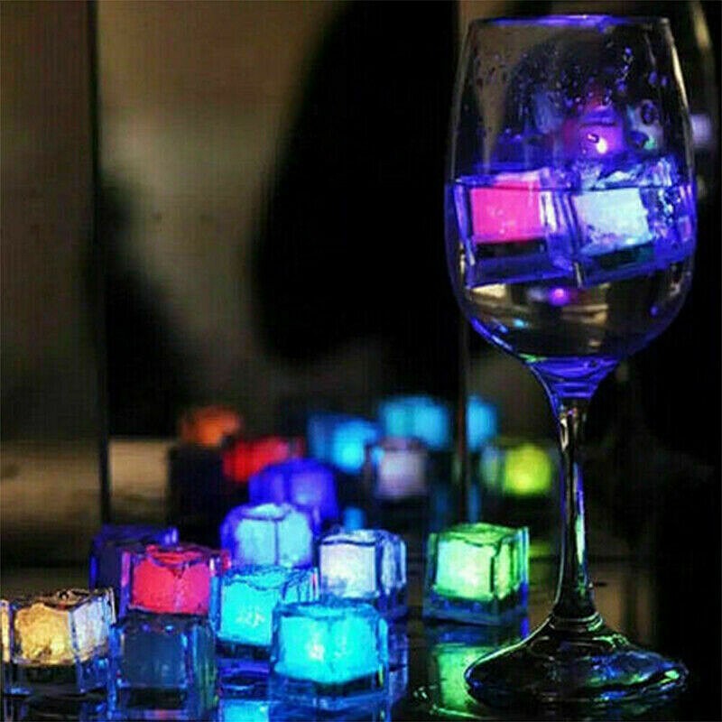 24 Light Up Ice Cube for Drinks Liquid Sensor LED Color Changing for Drinks Pond