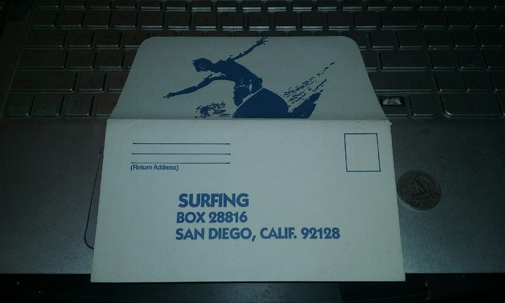 vintage surfing  magazine envelope