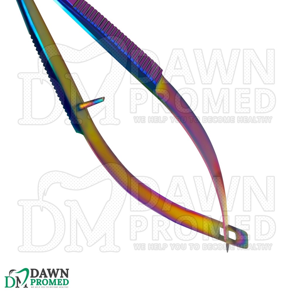 Multi Titanium Rainbow Castroviejo Scissors 4.5" Curved Ophthalmic Instruments