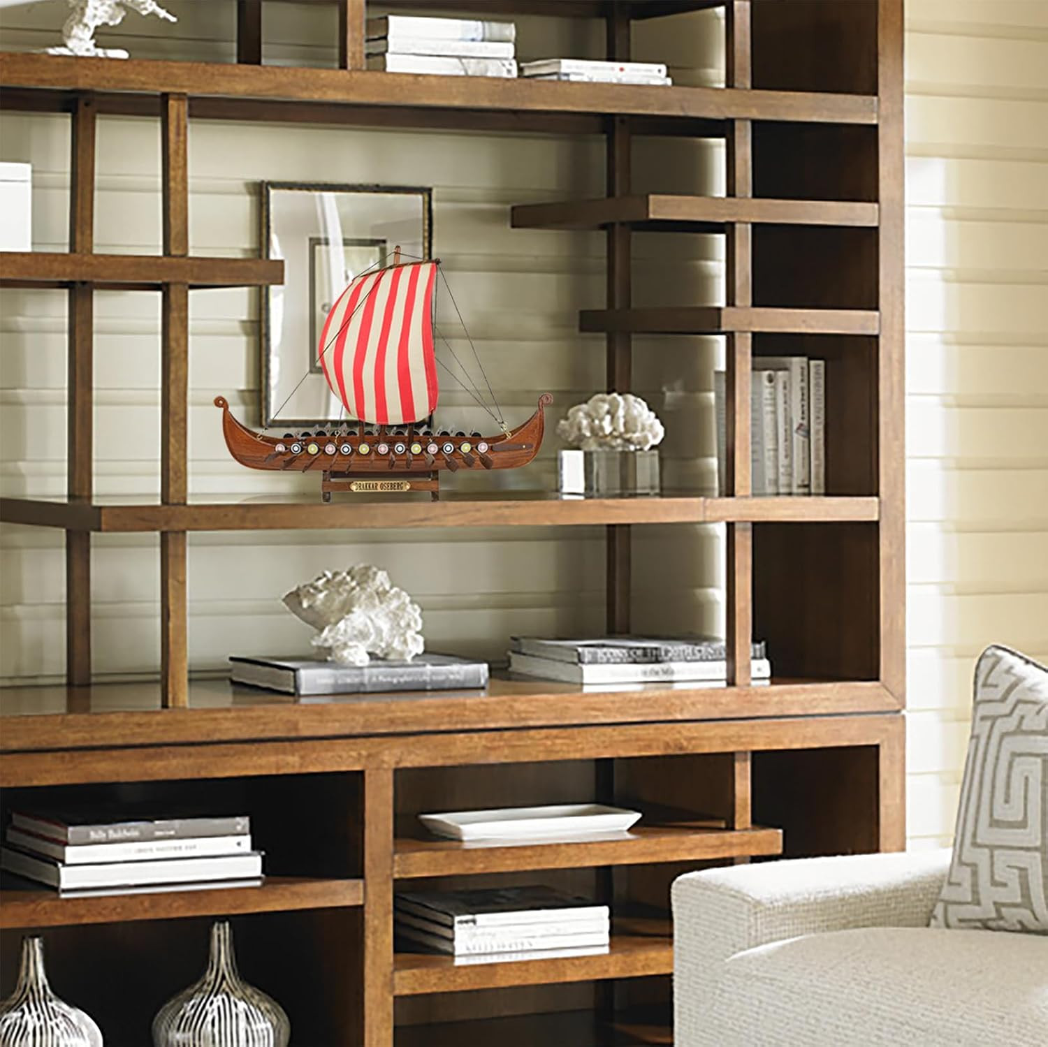 SAILINGSTORY Wooden Viking Ship Model Drakkar Oseberg 1/60 Scale Replica Scandin