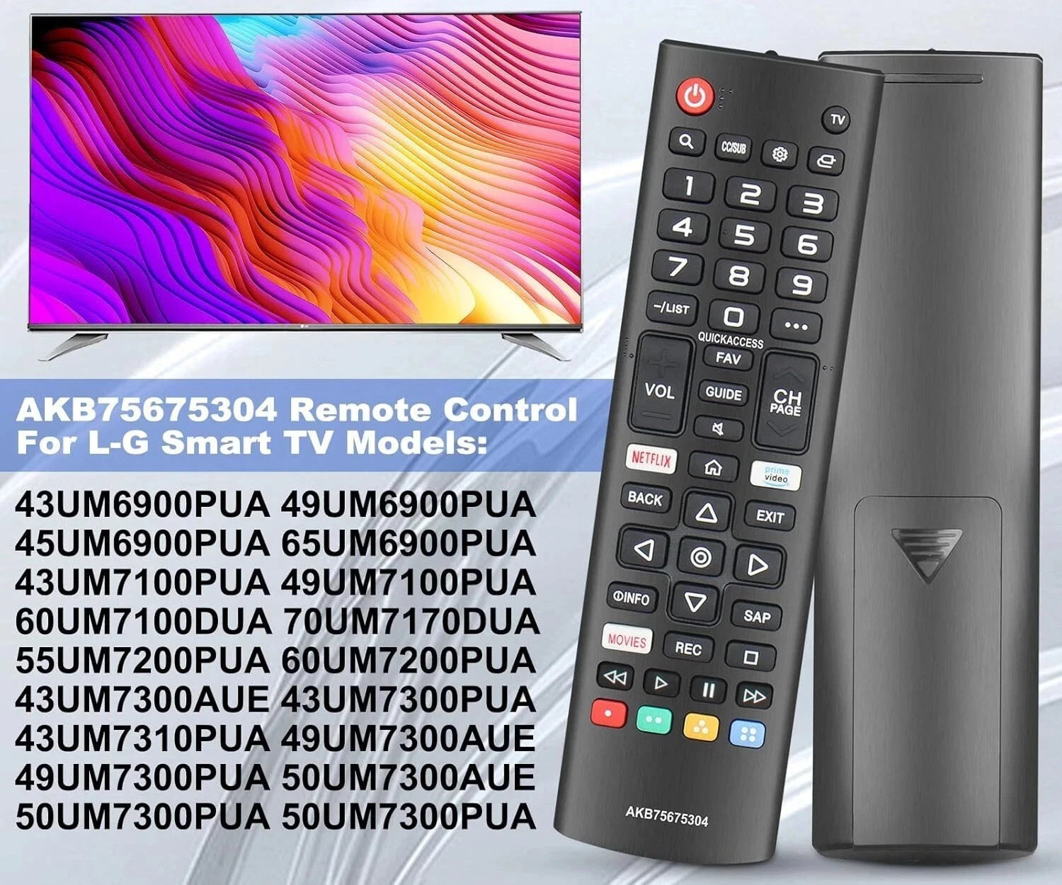 LOT New AKB75675304 TV Remote Control Replacement For All LG Smart TV LCD LED 4K