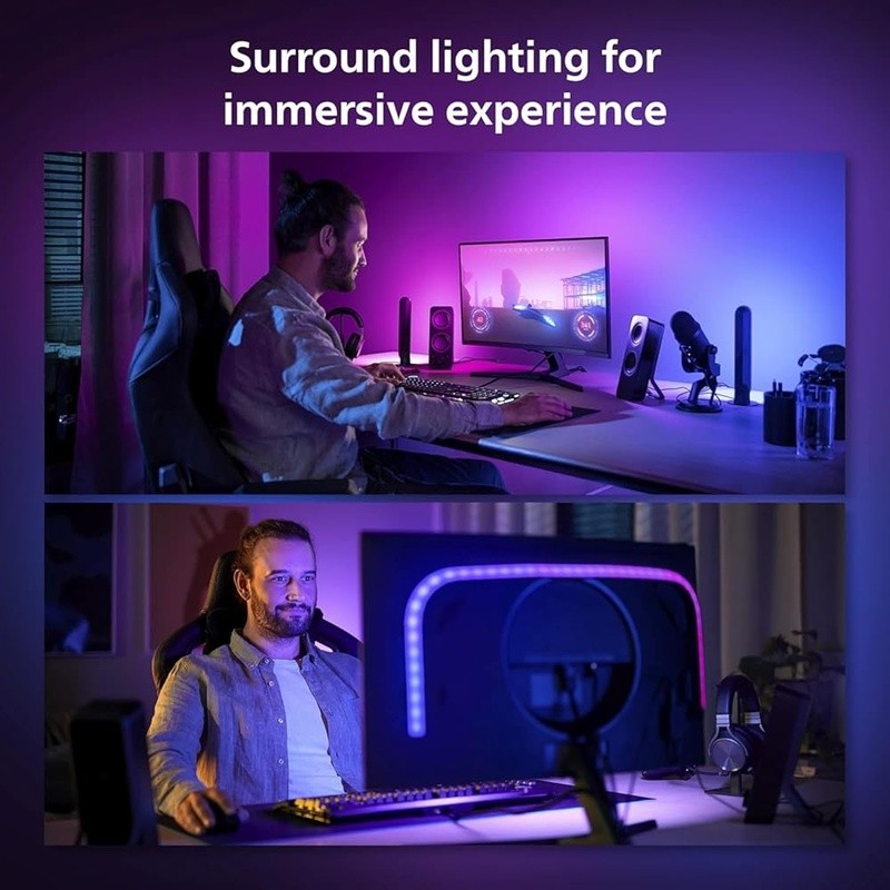 Smart LED Light Strip Gradient Colors PC Voice Control Dimmable Automation New