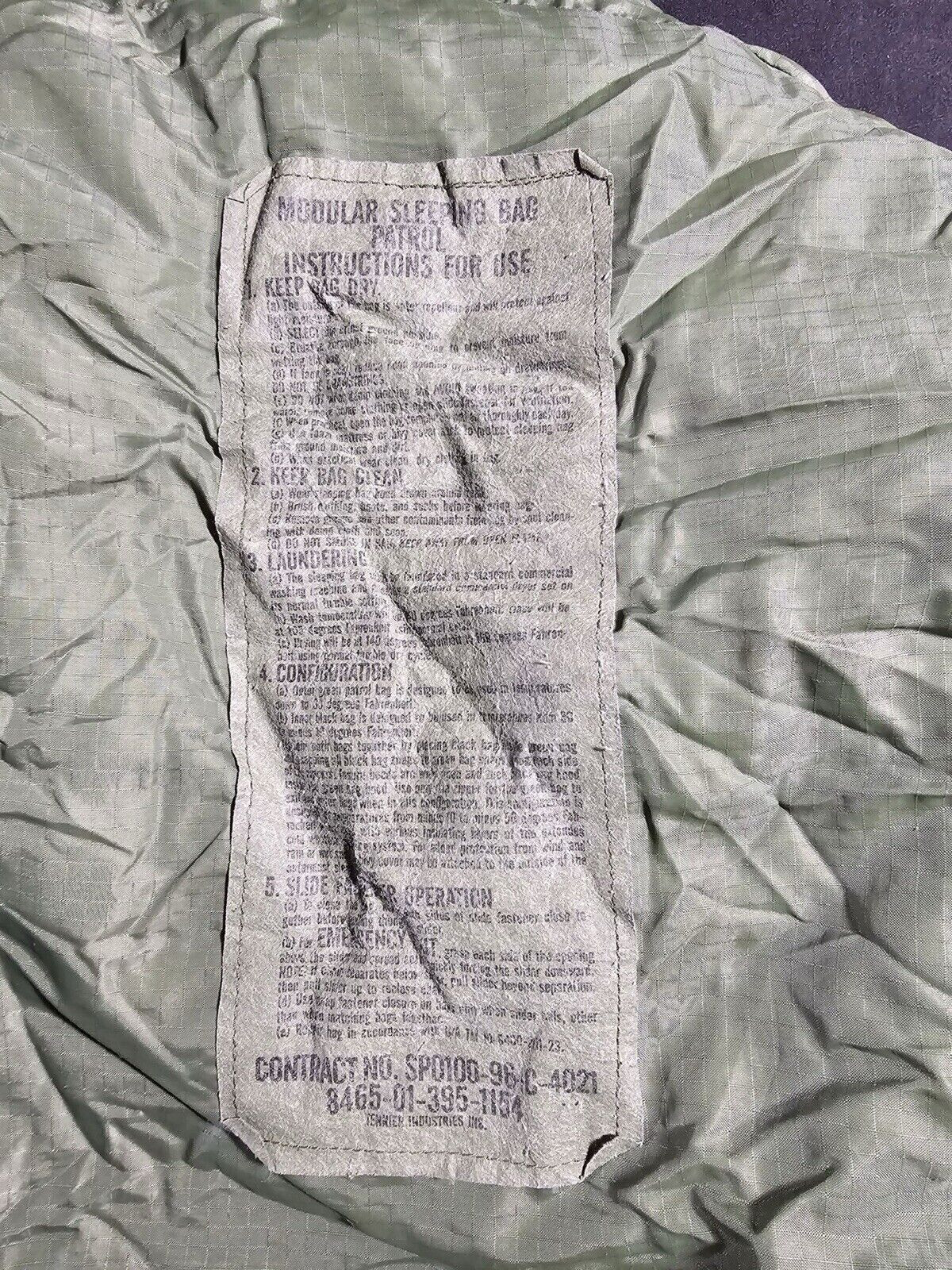 US Military Modular Sleeping System Patrol Sleeping Bag, OD MSS FAIR