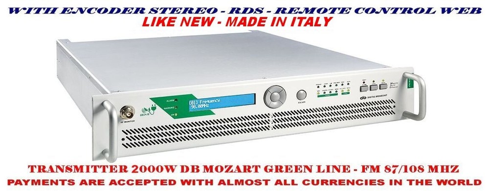 Broadcast Prof. DB Digital Broadcast FM Transmitter 2000w Wide Band 88 108 Mhz