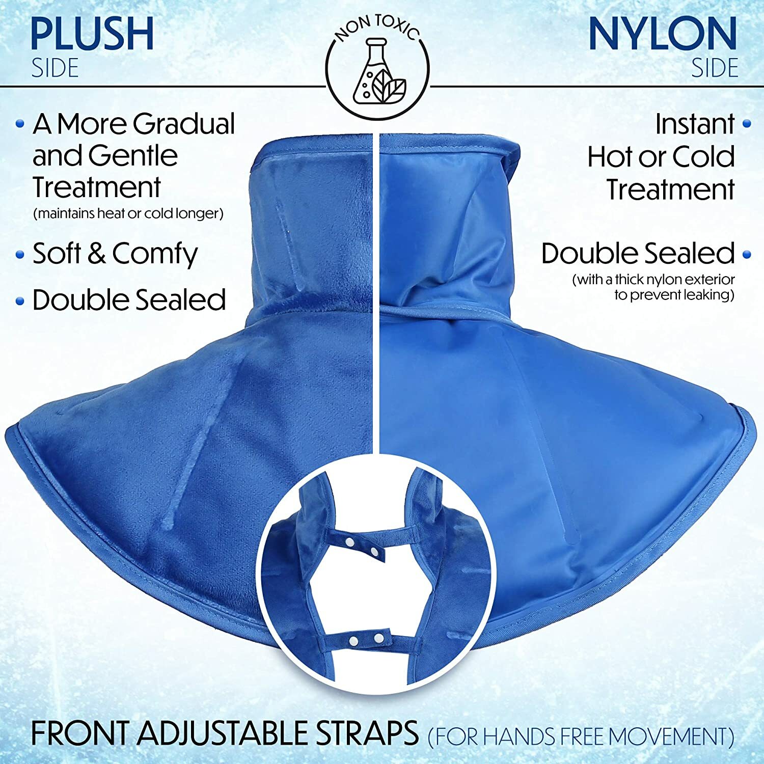 Gel Ice Pack for Neck Shoulder Pain Reusable Hot Cold Therapy Wrap for Swelling