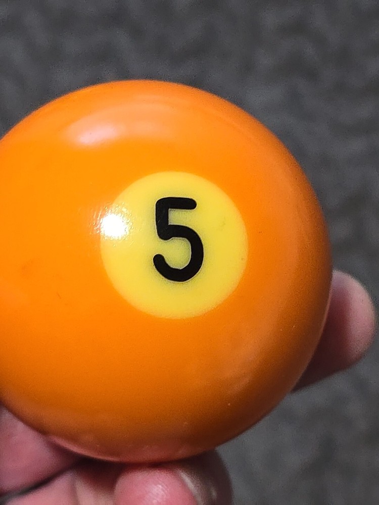 🎱Vintage Replacement Belgian (#5) Pool Ball~Billiards Solid Orange Ball 2"