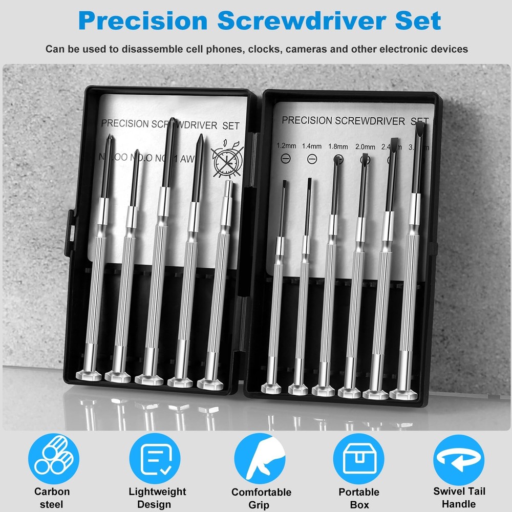 11 Pcs Small Precision Screwdriver Set, Tiny Screwdriver Set, Mini Screw Driv...