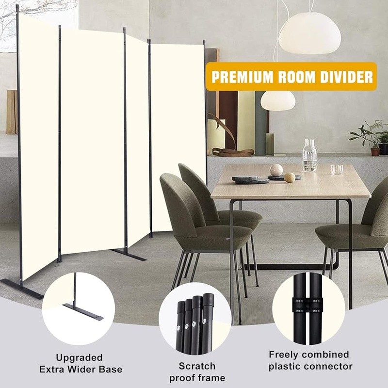 Portable Folding Room Divider Privacy Screen Adjustable 4 Panel Partition New