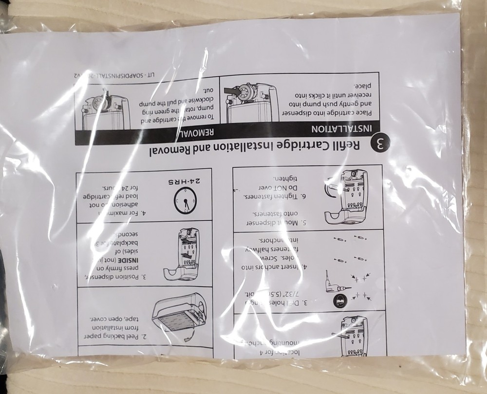Hillyard Affinity Soap Dispenser, White With Instructions & Hardware *NEW