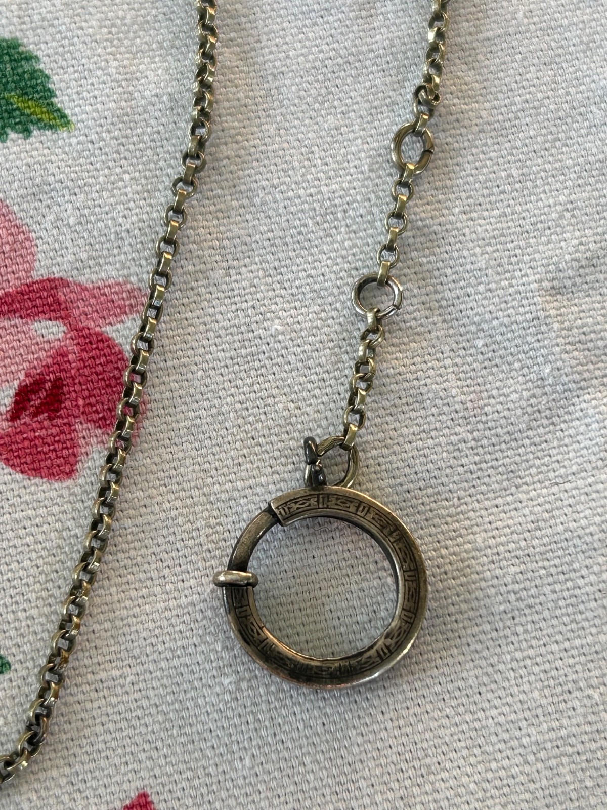 Vintage Signed SWANK Pocket Watch Chain with Slide