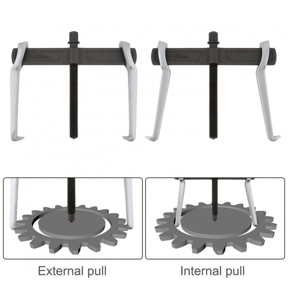 8 Inch 2-Jaw Gear Puller Reversible for External Internal Pulling, Single Hook