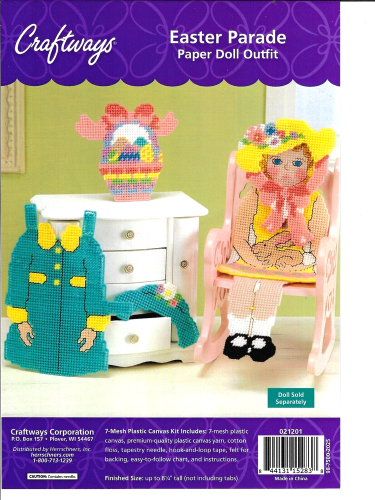 EASTER PARADE Paper Doll OUTFIT 7ct plastic canvas PATTERN (#1110)