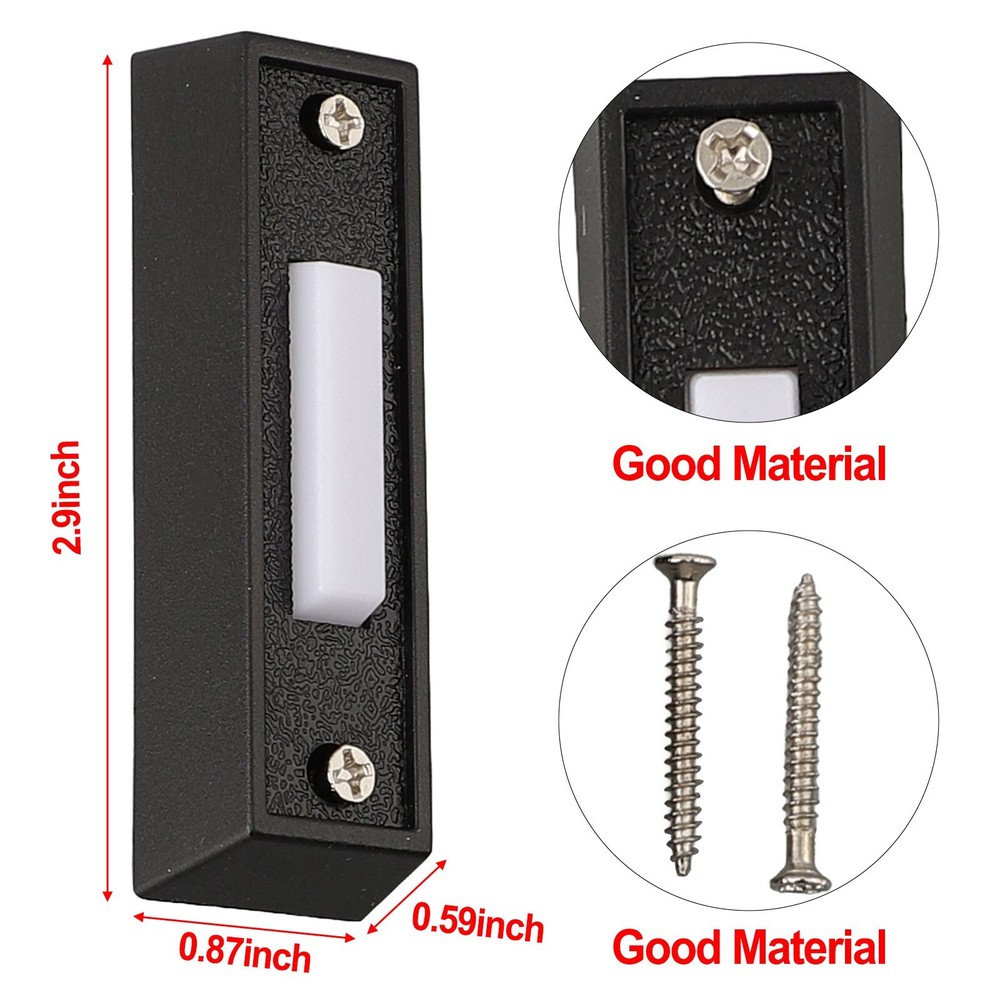 Built In LED Light Wired Door Bell Push Buttons Durability High Quality