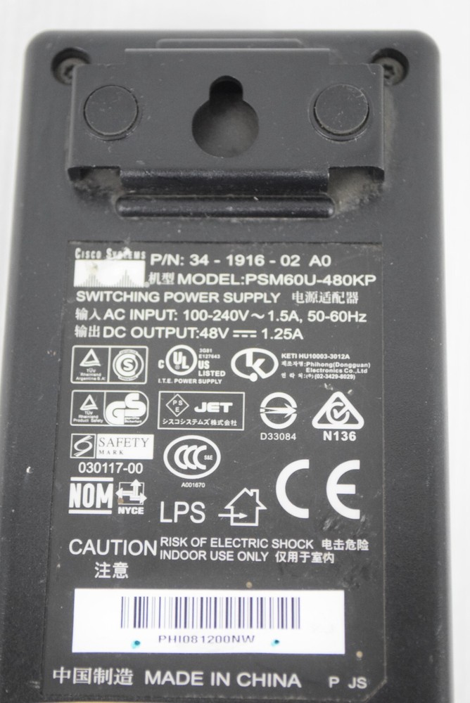 Cisco Systems PSM60U-480KP 48 Volt 1.25 Amp