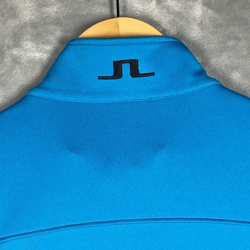 J.Lindeberg Mens Fox-TX Mid 1/4 Zip Golf Pullover Blue Medium SMJS01378