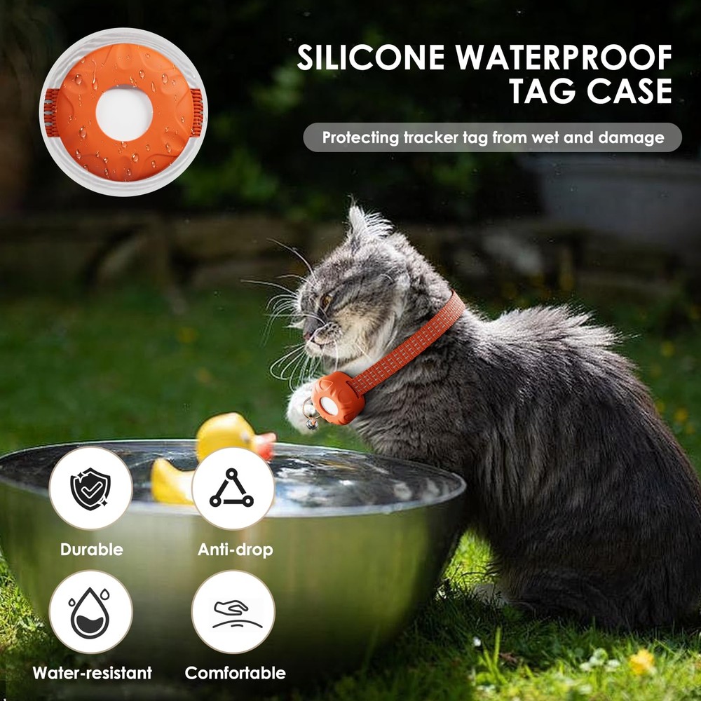 Cat Tracker, Pet Tracker for Cats, Cat GPS Tracker Collar with Safety Elastic...