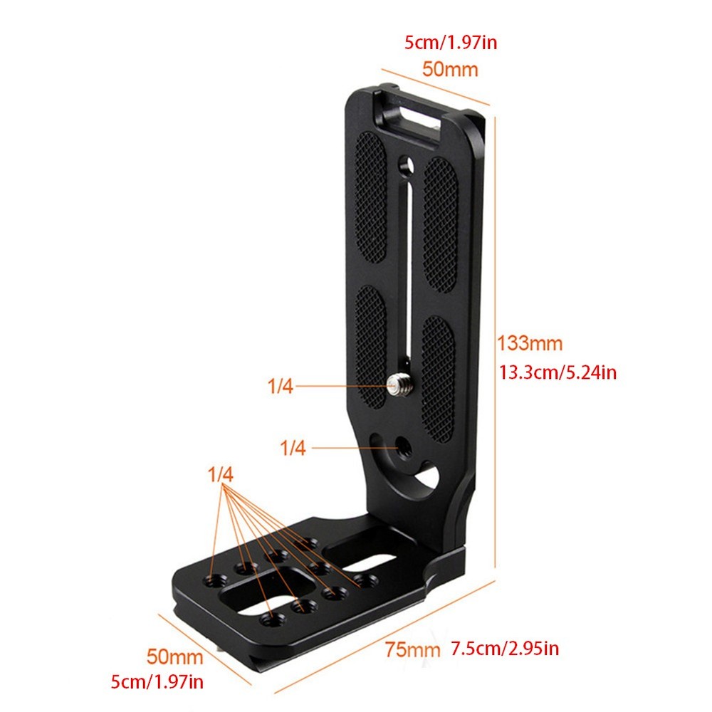 Aluminum 1/4 Screw Camera Quick Release L Plate Vertical Horizontal Bracket