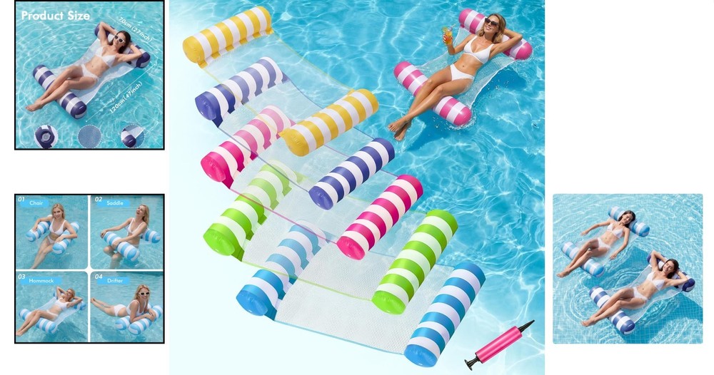 Durable Inflatable Pool Hammocks - 5 Pack for Ultimate Summer Relaxation