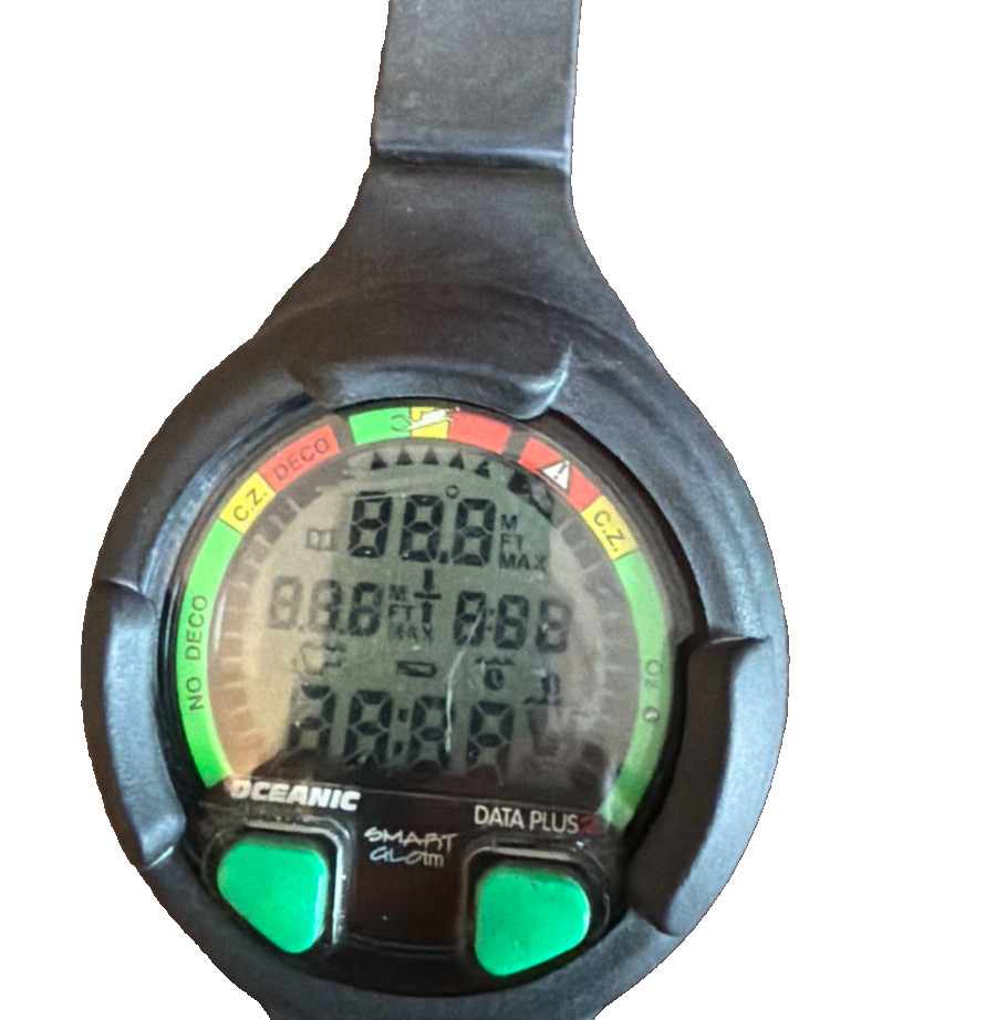 Oceanic Data Plus 2 Air & Nitrox Puck Module Scuba Dive Computer & wrist boot