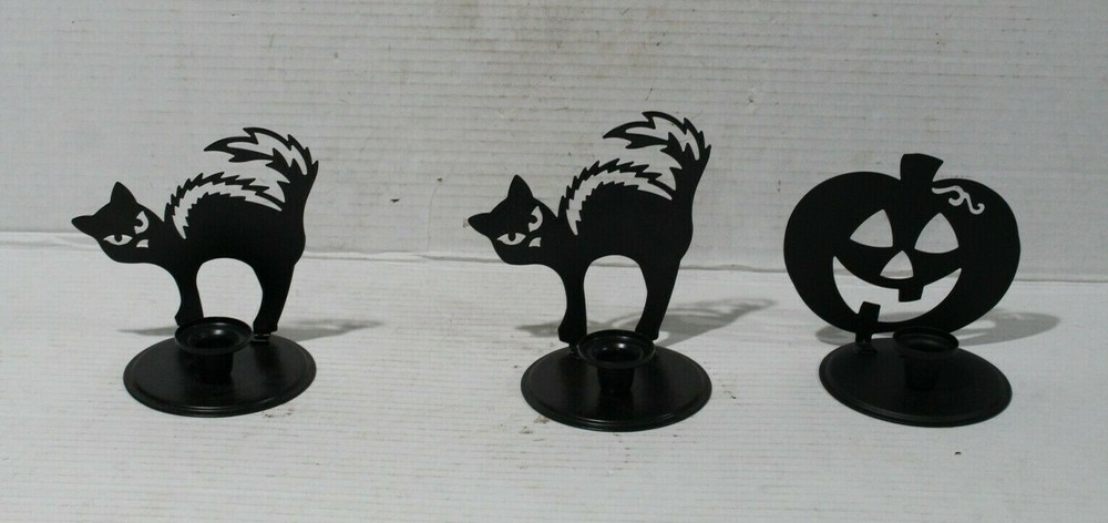 3 Halloween shadow casters 2 cats & 1 pumpkin in boxes projects light