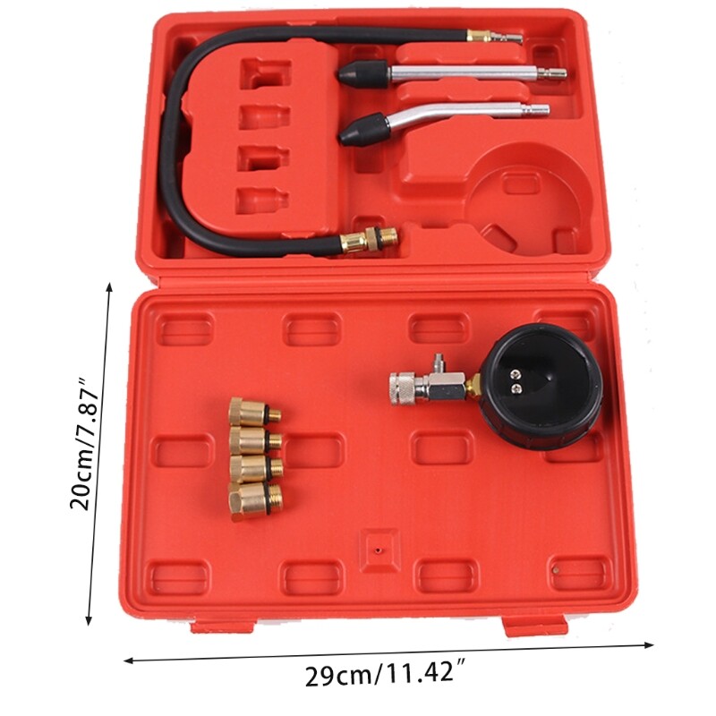 8x Petrol Engine Compression Tester Kit Universal Push On M10 M14
