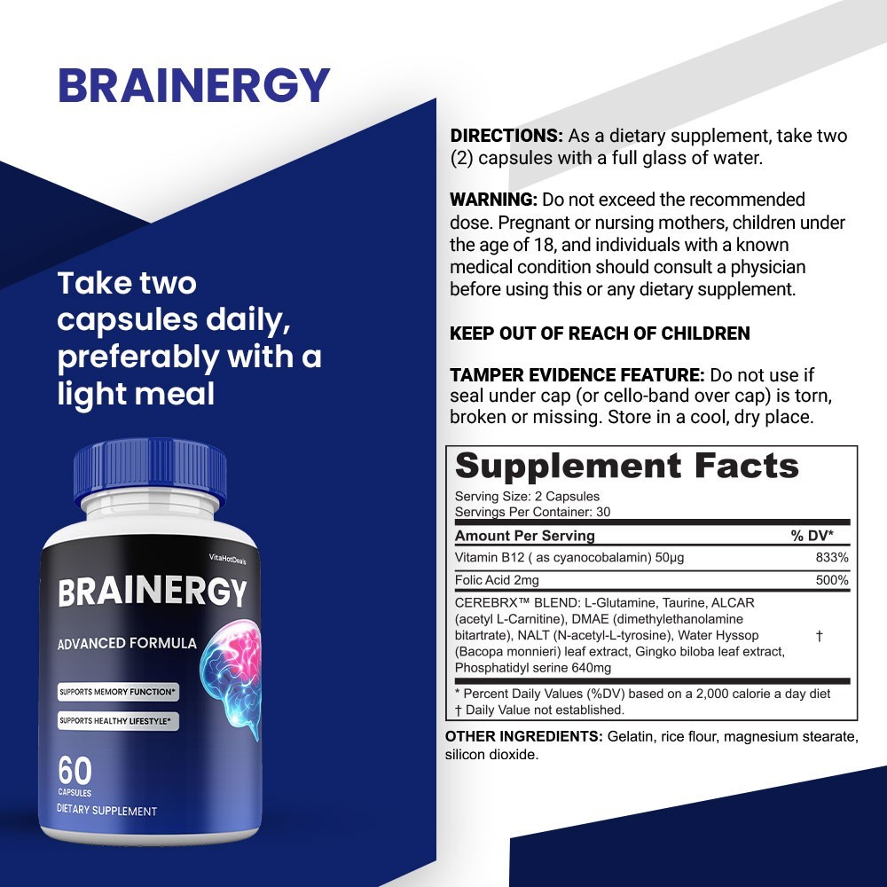 Brainergy Capsules, Max Strength, Brain ergy Cognitive Supplement (3 Pack)