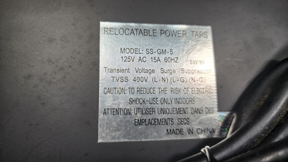 Relocatable Power Taps Model SS-GM-5, Black