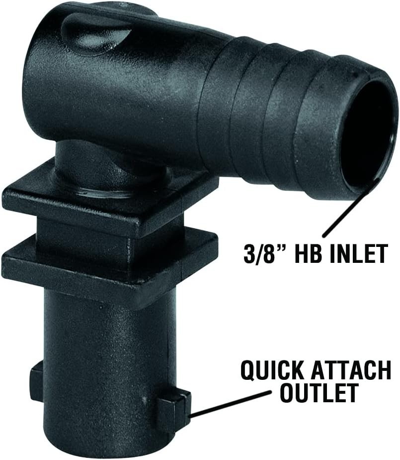 Long-Lasting 3/8" Polypropylene Elbow Nozzle with Check Valve Functionality
