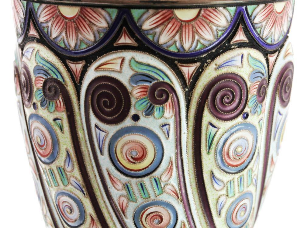 ANTIQUE A RUSSIAN SILVER ENAMEL PRESENTATION CUP