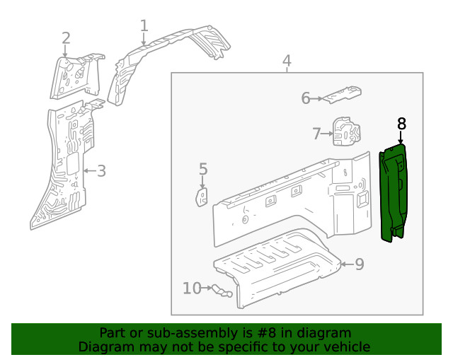 Genuine GM Inner Panel Assembly Brace 85528007