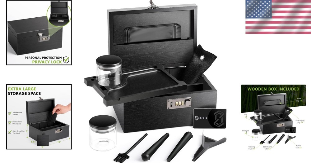 Elegant Lockable Bamboo Storage Box with Customizable Tray