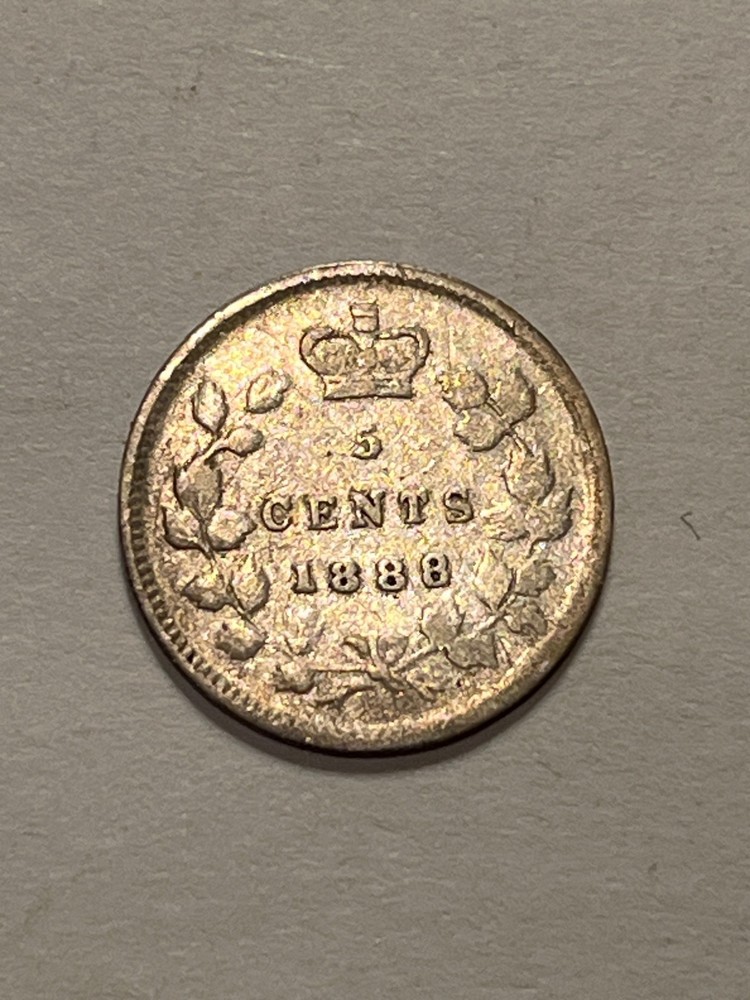1888 Canadian 5 Cent Silver