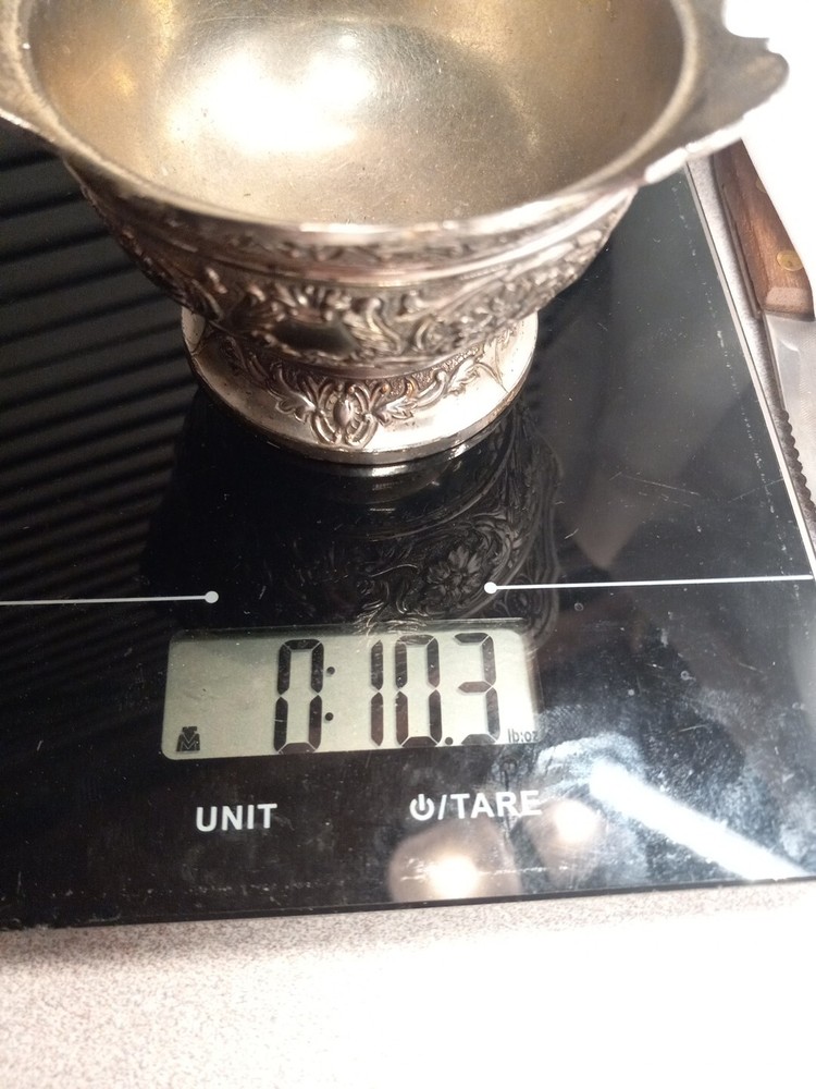 Silver Plate Bowl With Damage Has Mark But Cant Identify