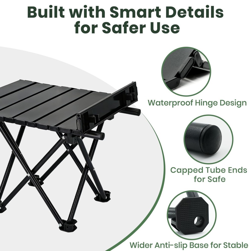 2 Pack Portable Camping Table Foldable, Ultralight Small Folding Beach Table ...