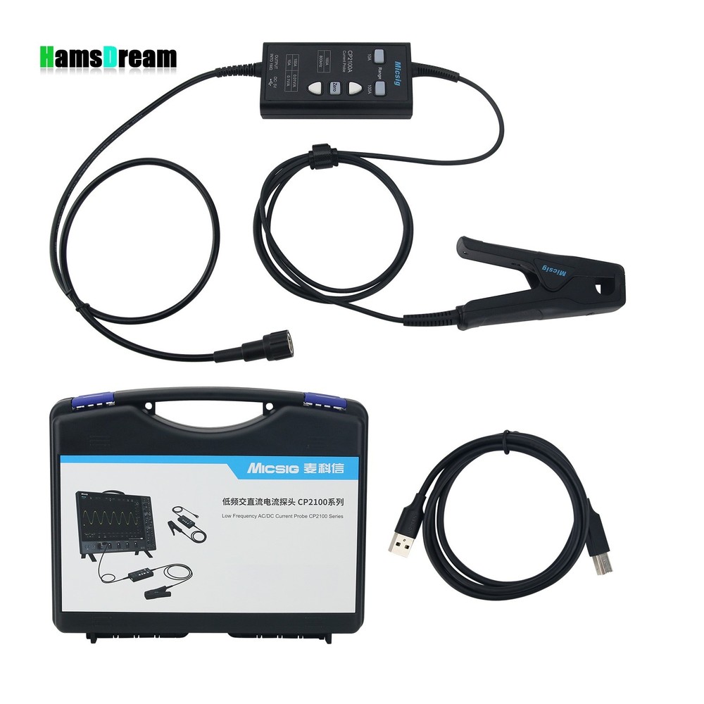 Micsig CP2100A 800KHz 10A/100A AC DC Current Probe for Oscilloscopes +Interface