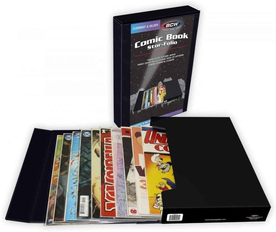 Customizable Comic Storage Folio – Magnetic Pockets for Easy Transport & Display