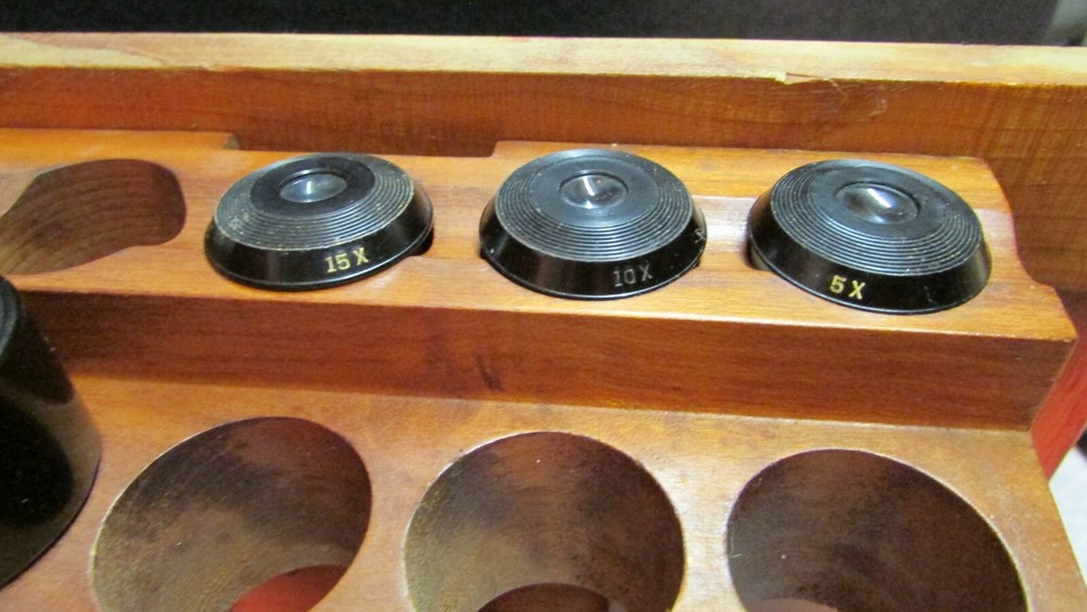 Antique BAUSCH & LOMB MICROSCOPE Complete with Original Locking Wood Case & Key