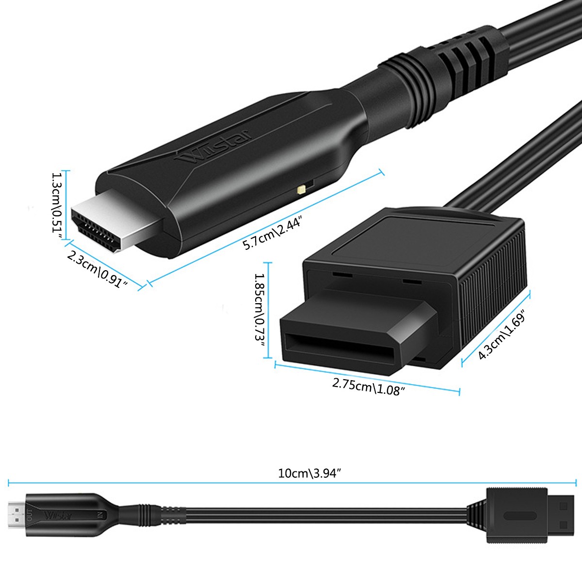 Wii to HDMI Adapter Converter Cable Full HD 1080P Plug &Play for Television PC