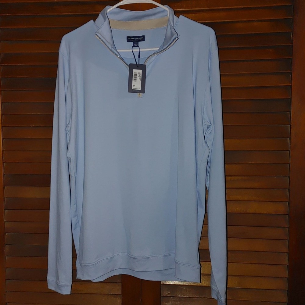 Peter Millar Crown Crafted Quarter Zip Pullover Blutz Blue Medium Peru Flaw