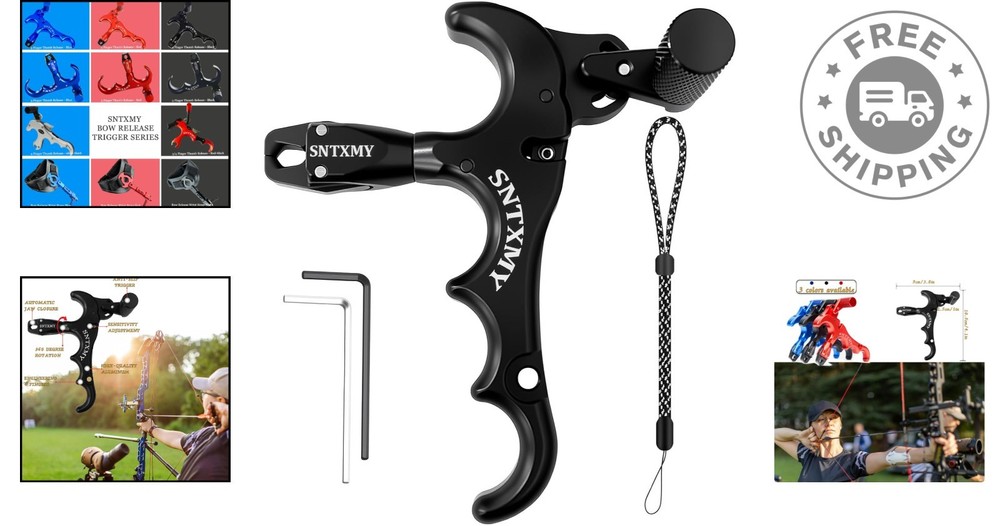 360° Rotatable Aluminum Thumb Release for Compound Bow - Adjustable Sensitivity