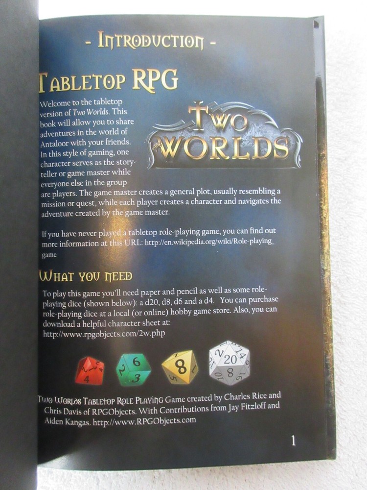 Two Worlds Tabletop RPG 2 Disk Collectors Edition With Book *Game Disk Missing