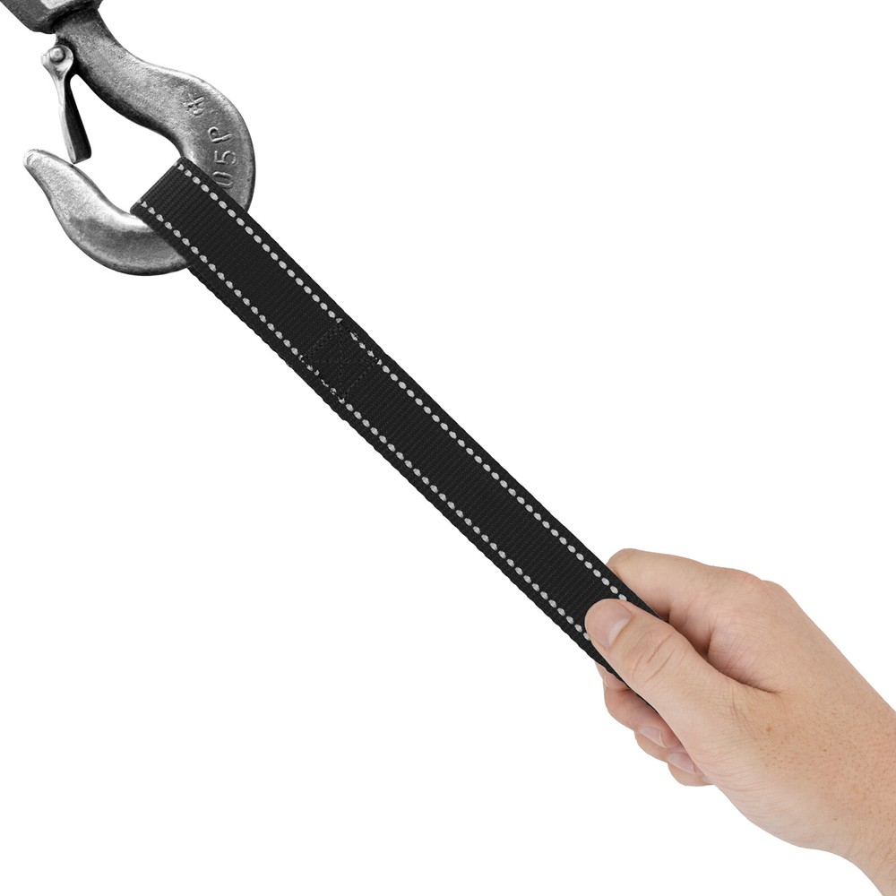 Country Brook Design® Black Winch Hook Pull Strap with Reflective Nylon