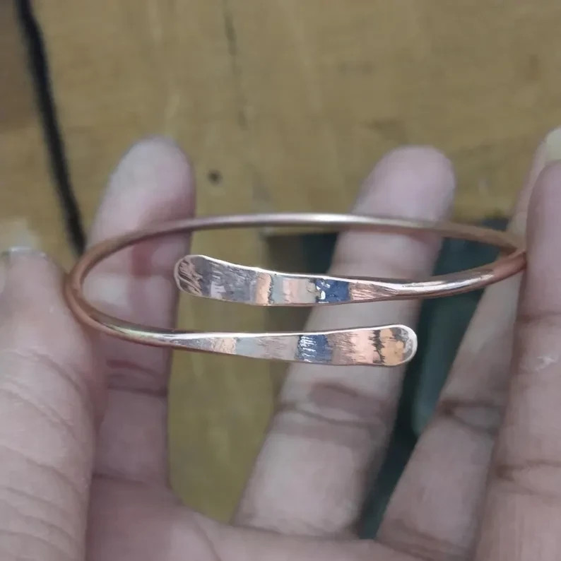 Solid Pure 100% Copper Adjustable Handmade Statement Unisex Bangle All Size P30