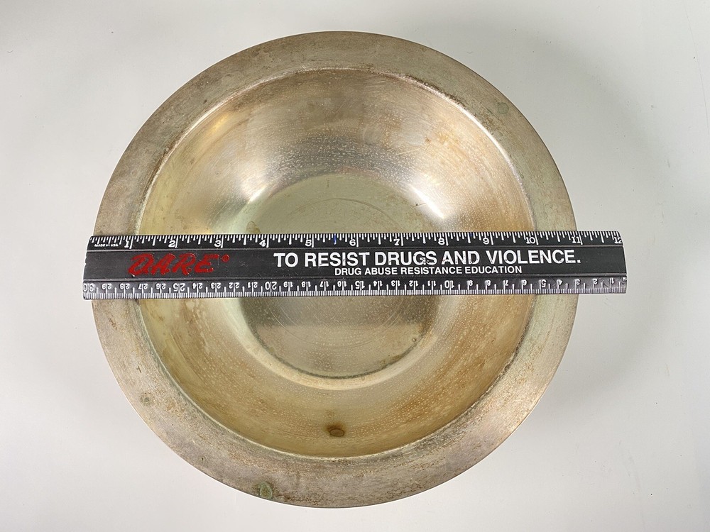 MID-CENTURY MODERN MAXWELL PHILLIP VINTAGE BRASS Silver Plate Bowl