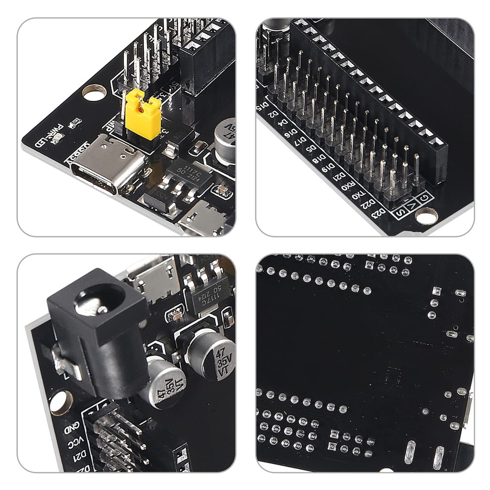 3PCS 30Pins ESP32 Development Board Type-C USB and Micro USB CH340C WiFi+Blue...