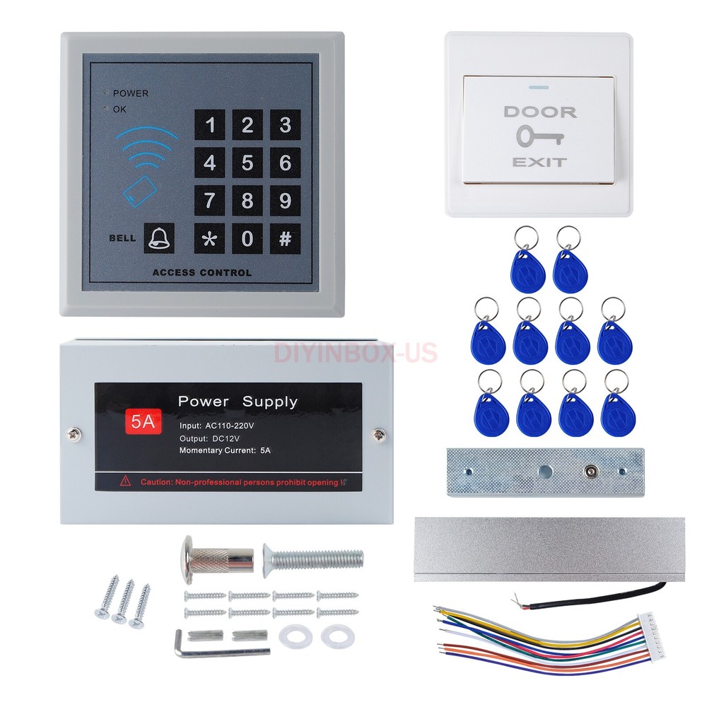 RFID Door Entry Security Access Control System Kit Set Magnetic Electronic Lock